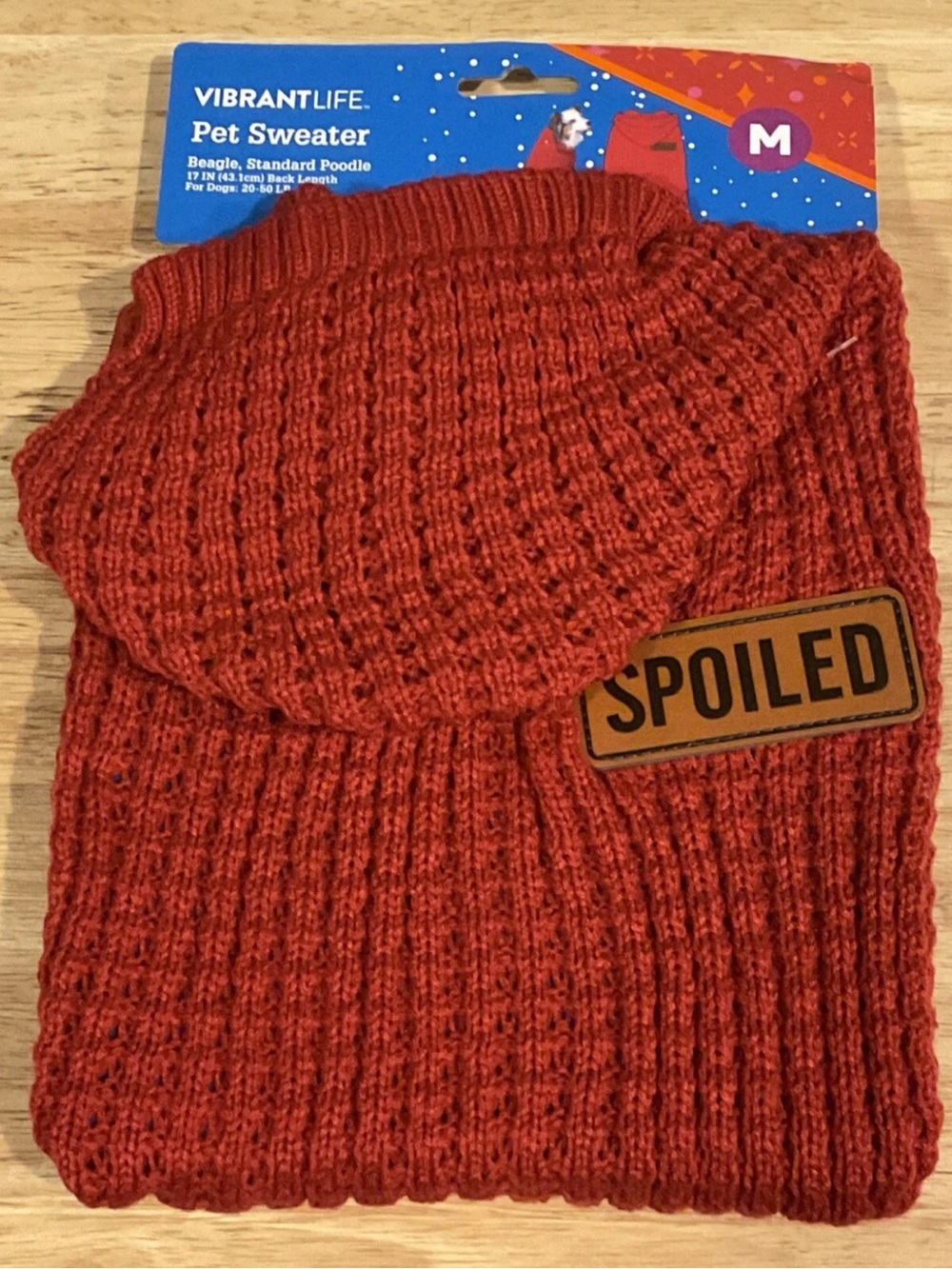 Vibrant Life Dog/Pet Sweater “Spoiled” M 17” 20-25 lbs NWTs